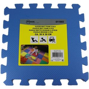 9-delige blauwe puzzel speelmat (9 stuks) - Baby/peuter speelgoed matten
