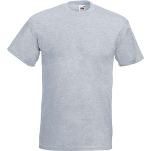 Set van 3x stuks basis heren t-shirt licht grijs met ronde hals, maat: L (40/52)