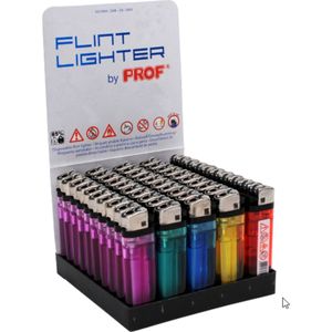 50x Aanstekers in verschillende kleuren 2 x 1 x 8 cm - Sigaretten aanstekers / wegwerpaanstekers