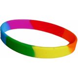 60x stuks regenboog thema armbandjes