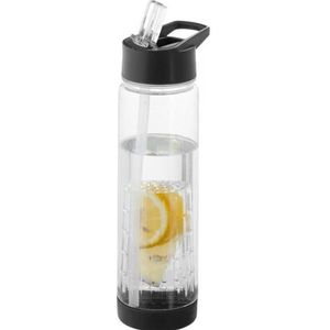 Zwarte Drinkfles/Waterfles met Fruit Infuser 740 ml