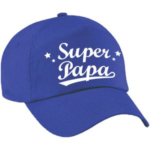 Super papa vaderdag cadeau pet blauw voor heren