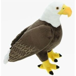 Pluche Bruin/Witte Amerikaanse Zeearend Vogel Knuffel 35 cm - Amerikaanse Roofvogel Knuffels