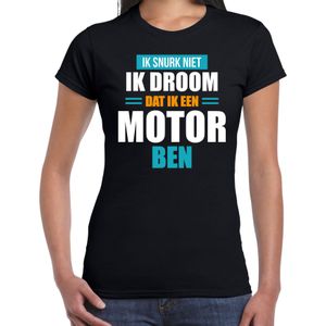 Snurk niet droom dat ik motor ben t-shirt zwart dames - Slaap shirt  XS