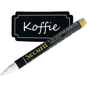 1x Witte schoolbordverf/krijtbordverf stift 1-2 mm punt voor organiseren koelkast/voorraadkast