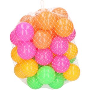 80x Ballenbakballen neon kleuren 6 cm speelgoed