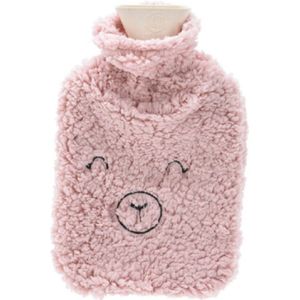 Warmwaterkruik 2 liter met zachte fleece hoes biggetje roze