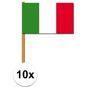 10x stuks Italie zwaaivlaggetjes