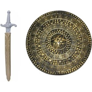 Romeinse ridder krijger verkleed set wapens zwaard 60 cm/Schild 45 cm voor volwassenen/kids