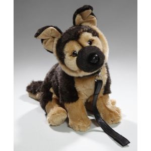 Knuffel Duitse Herdershond Aan Riem 25 cm - Speelgoed Dieren Honden