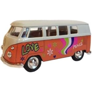 Speelgoed Volkswagen oranje hippiebus 15 cm