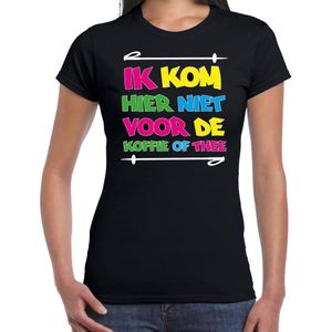 Bellatio Decorations Apres ski t-shirt dames - koffie of thee - zwart - apres ski/winter