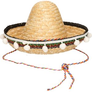 Mexicaanse sombrero stro voor kinderen 25 cm