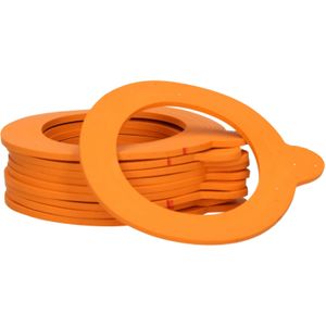 30x Weckpot inmaakringen rubber oranje 70 mm