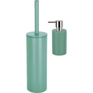 Spirella Badkamer accessoires set - WC-borstel/zeeppompje - salie groen