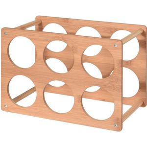 Set van 3x stuks houten wijnrek voor 6x flessen 35 cm - Houten wijnflessen rekken - Totaal voor 18x wijnflessen