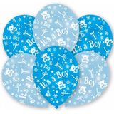12x stuks Blauwe geboorte thema ballonnen jongen