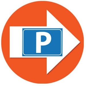 Bewegwijzering stickers oranje met P symbool 4 st