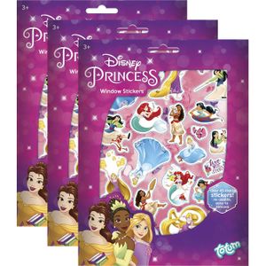 Totum Disney Princess auto raamstickers - 135x - prinsessen thema - voor kinderen