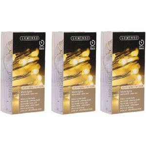 6x LED kerstverlichting micro warm wit 20 lampjes