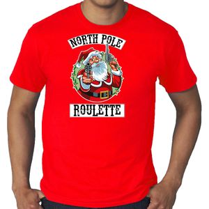 Rood Kerstshirt / Kerstkleding Northpole roulette voor heren grote maten