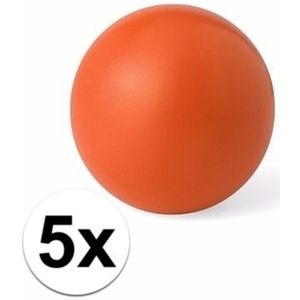 5x oranje stressballetje 6 cm