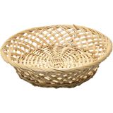 Broodmand rond - 2x - kunststof - D33 cm - mandje rotan/riet