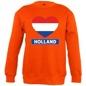 Oranje Holland hart vlag trui jongens en meisjes