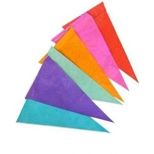 Feestelijk gekleurde slinger met papieren vlaggetjes 10 m