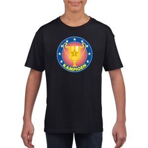 Kampioen shirt zwart voor kinderen