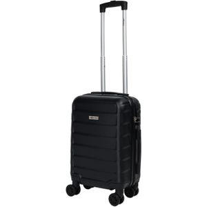 Cabine handbagage reis trolley koffer - zwenkwielen - 52 x 34 x 20 cm - 45 liter - zwart