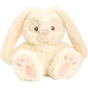 Keel Toys pluche Konijn/haas knuffeldier - creme wit - zittend - 22 cm