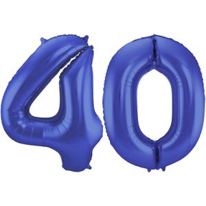 Leeftijd feestartikelen/versiering grote folie ballonnen 40 jaar paars 86 cm