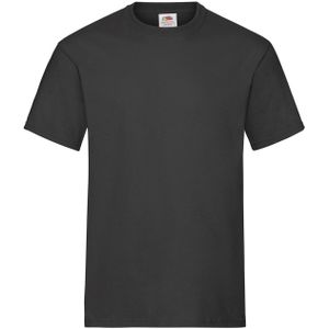 Set van 2x stuks zwarte t-shirts met ronde hals 195 gr voor heren, maat: XL (EU 54)