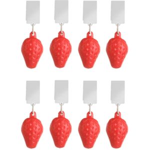 Esschert Design Tafelkleedgewichten aardbeien - 8x - rood - kunststof - voor tafelkleden en tafelzeilen