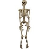 Halloween/horror thema hang decoratie skelet - met LED licht ogen - griezel pop - 90 cm