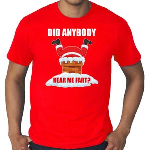 Rood Kerstshirt / Kerstkleding Did anybody hear my fart voor heren grote maten