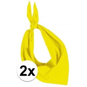 2 stuks geel hals zakdoeken Bandana style