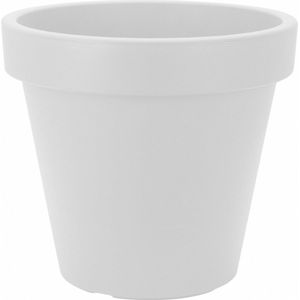 Bloempot - D35 x H30 cm - wit - kunststof