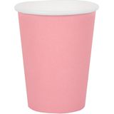 Santex feest bekertjes - 20x - roze - papier/karton - 270 ml