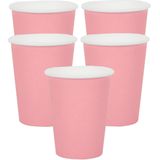 Santex feest bekertjes - 20x - roze - papier/karton - 270 ml