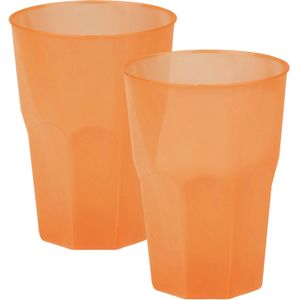Santex drinkglazen frosted - oranje - 12x - 420 ml - onbreekbaar kunststof - Cocktailglazen