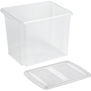Sunware opslagbox kunststof 45 liter transparant 45 x 36 x 36 cm met deksel
