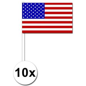 Zwaaivlaggetjes Amerika 10 stuks