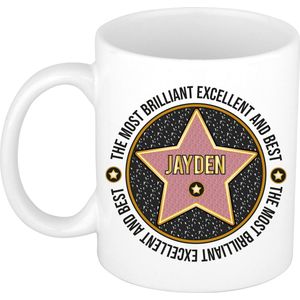 Bellatio Decorations Naam mok Jayden - most briljant - cadeau beker