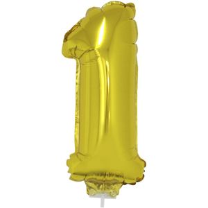 Folie ballon cijfer ballon 1 goud 41 cm
