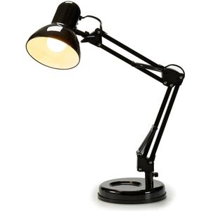 Pincello Tafellamp/bureaulampje High Light - metaal - zwart - H58 cm - buigbaar - hoog model