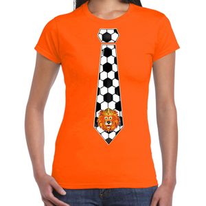 Bellatio Decorations Verkleed shirt dames - voetbal stropdas - oranje - EK/WK voetbal supporter