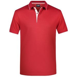 Rood/wit premium poloshirt  Golf Pro voor heren