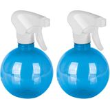 Juypal Plantenspuit/WaterverstuiverÂ - 2x - wit/blauw - 400 ml - kunststof - sprayflacon
